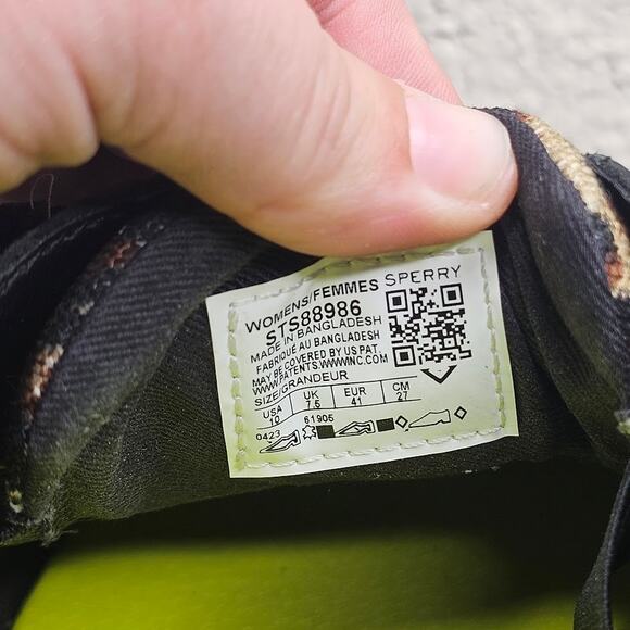 Sperry top siders songfish black and cheetah boat shoes loafers women's size 10 - Picture 4 of 7